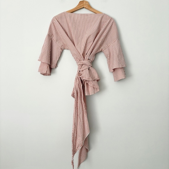WAYF wrap stripe blouse - Picture 5 of 5